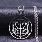 Satan Seal Silver Chain Necklace — Stainless Steel