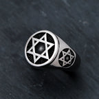 Vintage Hexagram Star of David Ring — Stainless Steel