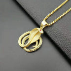 Cobra Red Eye Alloy Men Pendant Necklace Hollow Out Grave Python Men Metal Pendants Neck Chian Jewelry Fashion Accessory