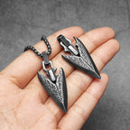 Viking Arrow Pendant Necklace — Stainless Steel
