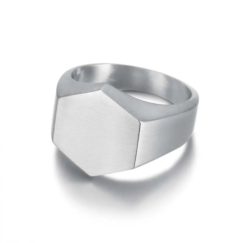 Smooth Signet Ring — Stainless Steel