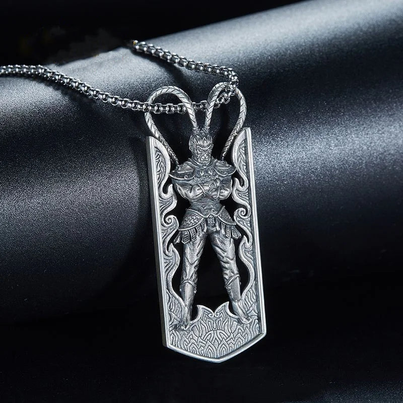 Monkey King Sun Wukong Relief Pendant Necklace for Men — Choker