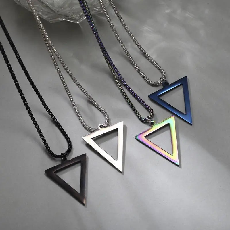 Steel Pendant Inverted Triangle Power