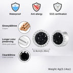 Iced Out Rhinestone Magnetic Ear Clip — Stainless Steel