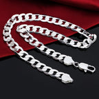 925 sterling Silver necklace for men classic 12MM chain 18-30 inch fine Fashion brand jewelry party wedding gifts Fast Ship