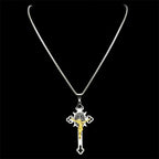 Saint Benedict Crucifix Cross Pendant — INRI Box Chain 60cm