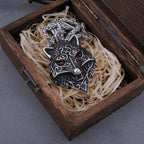 Viking Wolf Head Pendant Necklace — Stainless Steel