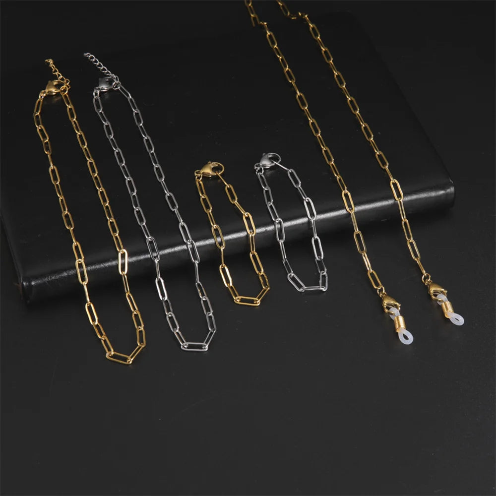 Paperclip Cable Chain Bracelet — Stainless Steel