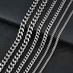 1 piece Size 3.6mm/5mm/7mm Men's Necklace Stainless Steel Cuban Link Chain Bracelet Necklace Steel Gold Black Color Male Jewelry
