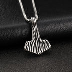Viking Mjolnir Thor's Hammer Pendant Necklace — Stainless Steel