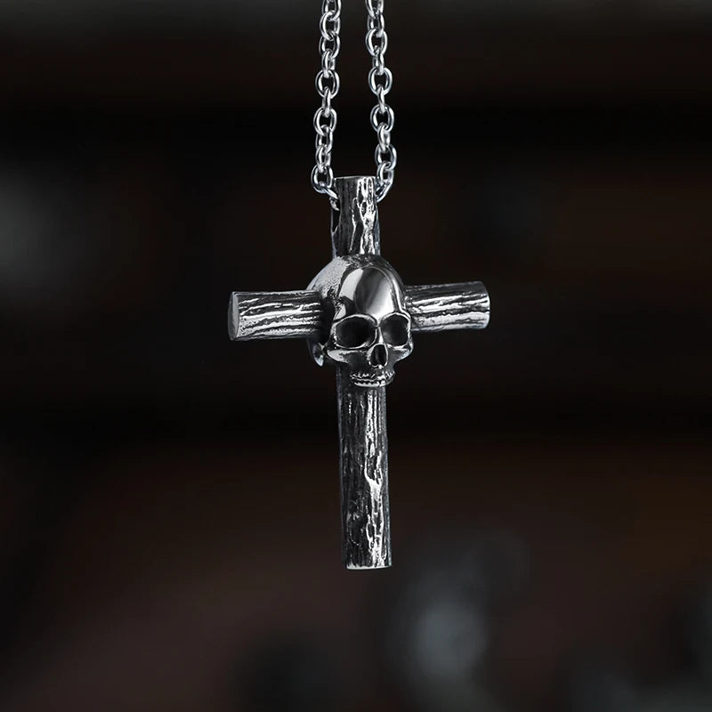 Vintage Punk Skull Necklace for Men Women 316L Stainless Steel Necklaces Men's chain Fashion Male Kiss Jewelry OSDZ201