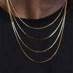 1.2mm Gold Color Stainless Steel Necklace For Men Hip Hop Titanium Steel Square Snake Chain Necklace Jewelry Accessories