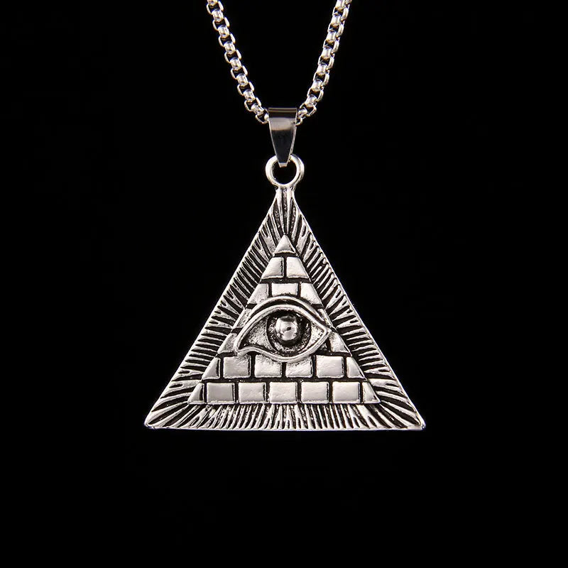 Pyramid Steel Pendant European American Versatile