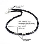 Tiger Eye Beaded Necklace — Stainless Steel