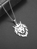 Lion Pendant Necklace — Stainless Steel