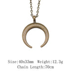 Witch Horn Crescent Moon Pendant — Stainless Steel