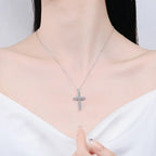 Iced Cross 925 Silver Pendant Necklace