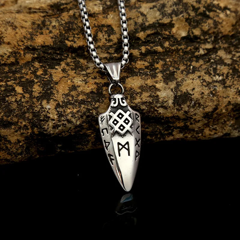 Odin Rune Viking Stainless Steel Pendant Necklace