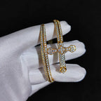 Iced Out Sword Bracelet Gold 18K