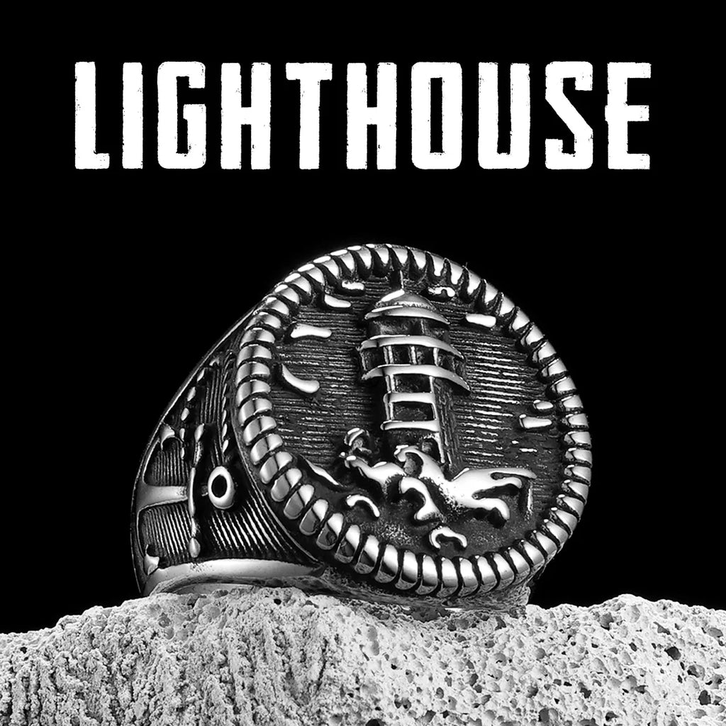 Lighthouse Anchor Ring — Stainless Steel