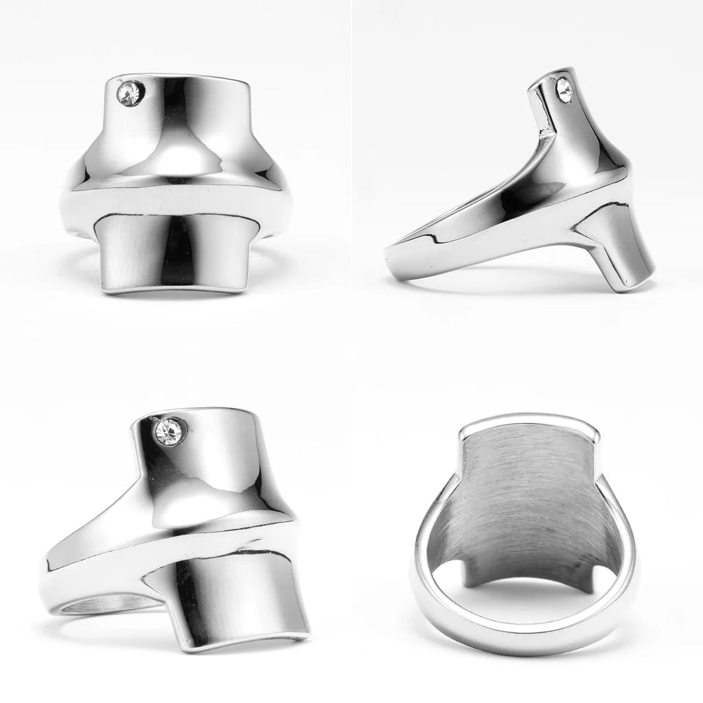 Shield Gemstone Ring — Stainless Steel