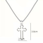 2025New Smooth Cross Necklace women and Men's Titanium Steel Versatile Long Cross Pendant Sweater Chain Accessories