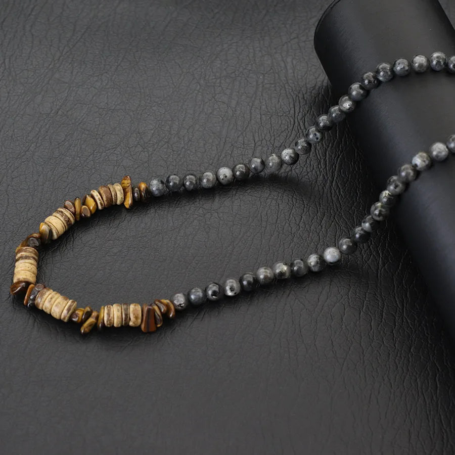 Wood Beads Pendant Necklace — 20"