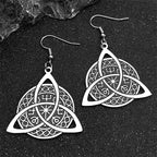 Celtic Silver Earrings Retro Witch Knot Pattern