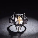 Wolf Anubis Steel Ring Death Head Self Defense