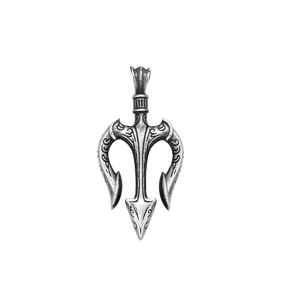 Greek Myth Steel Pendant Vintage Mythology Trident