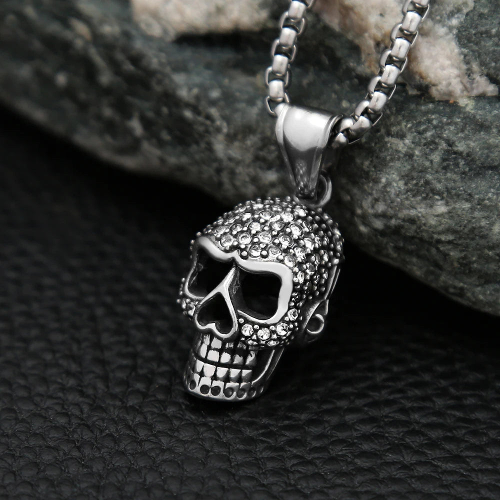 Gothic Skeleton Stainless Steel Pendant Necklace