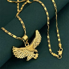 Luxury 24K 9999 Pure Gold real gold Necklace Big Show Grand Eagle Pendant Necklace