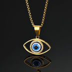 Nwe Vintage Eye of Fortune Pendant Necklace for Women Steel and Titanium Personality Gothic Chain Necklaces Jewelry Gift
