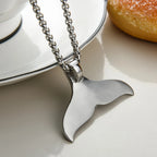 Whale Tail Pendant — Stainless Steel