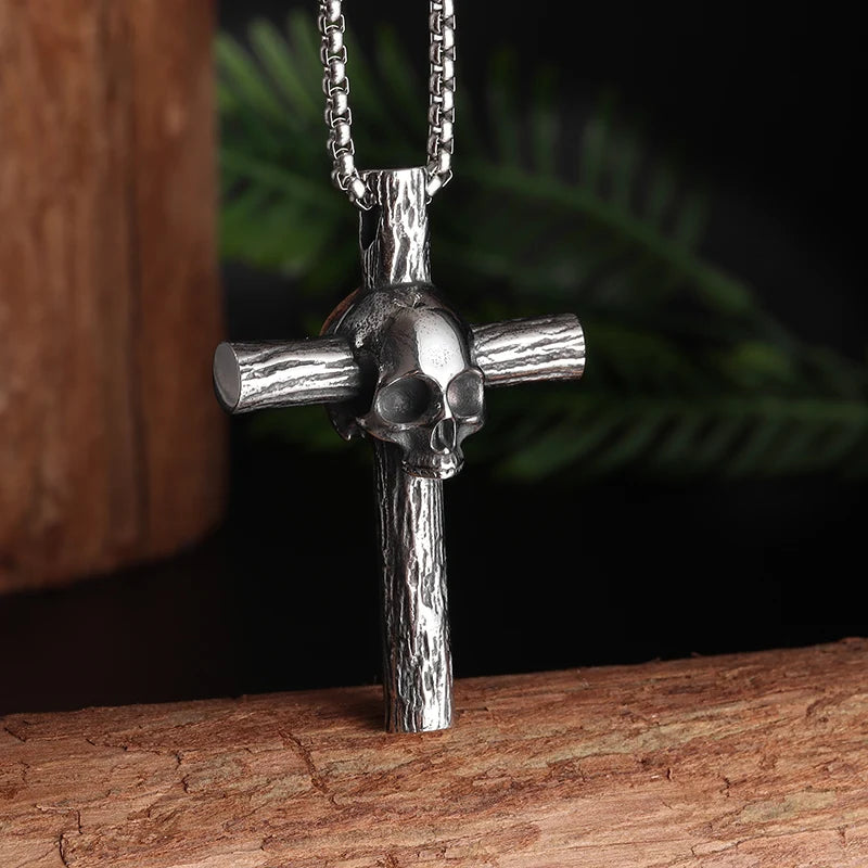 Vintage Catholic Cross Pendant Necklace — Amulet