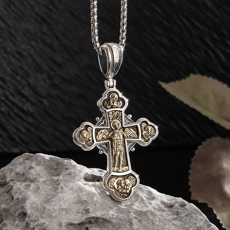 Vintage Catholic Cross Pendant Necklace — Amulet