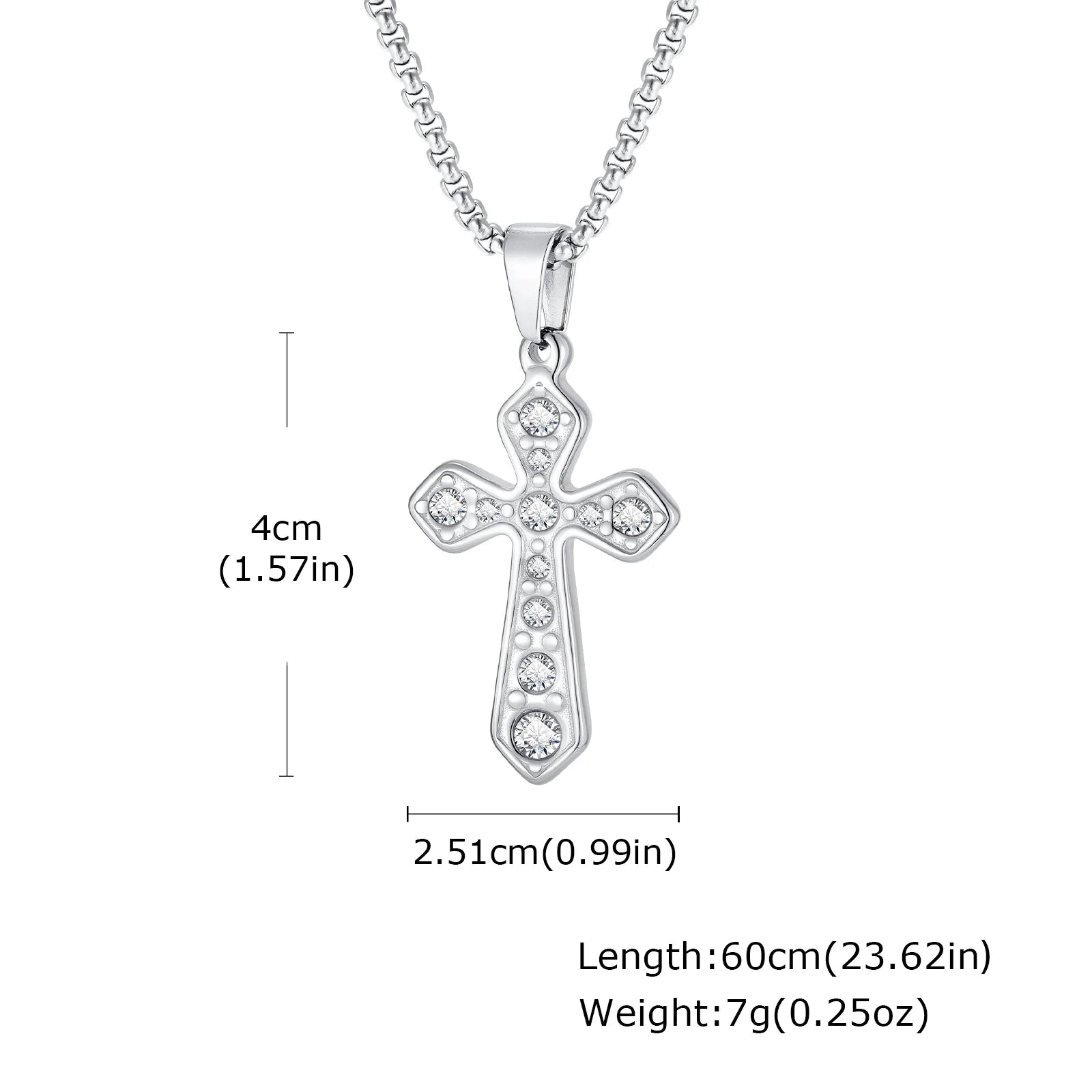 Iced Out Zircon Cross Pendant — Stainless