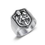 Knights Templar Crusader Shield Cross Ring — Stainless Steel