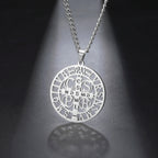 Sipuris St. Benedict's Cross Hollow Pendant Necklace For Women Men Michael Medal Charm Amulet Religious Jewelry