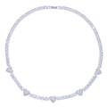 2025 New Iced Out Bling Heart Pendant Necklace Silver Color AAA Zircon 5mm Tennis Chain Charm Women Men Hip Hop Fashion