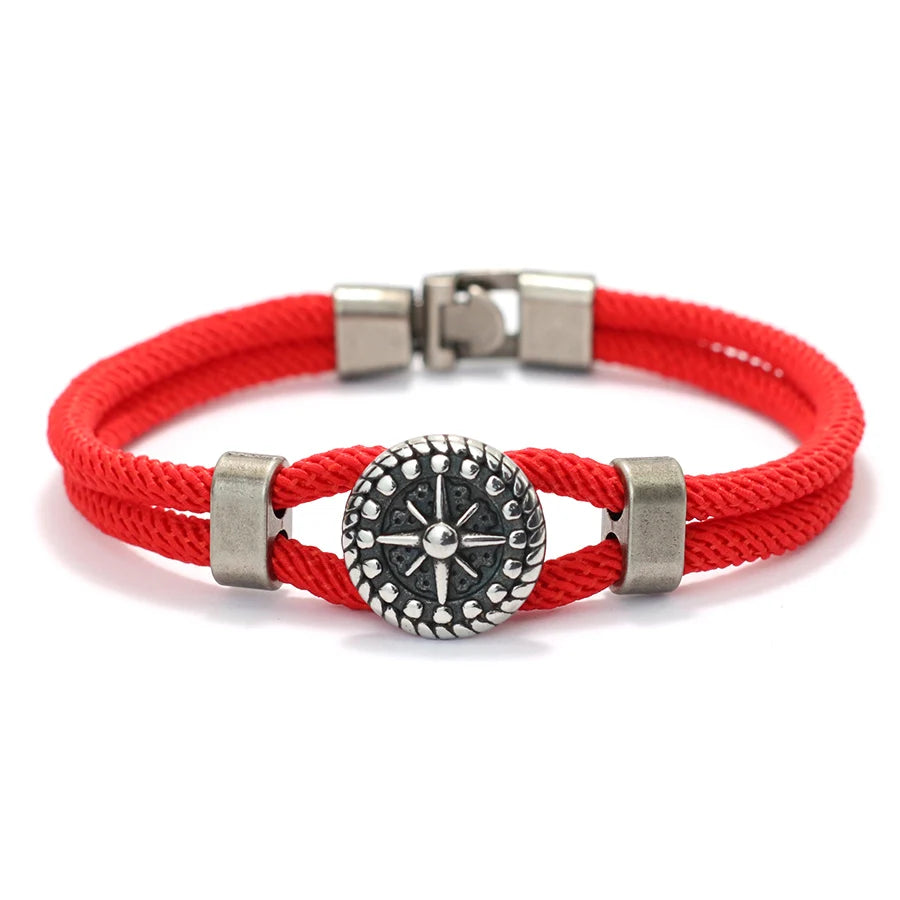 Retro Compass Bracelet For Men Grade A 4mm Marine String Nautical Wrap Braslet Outdoor Sports Hiphop Rock Bangle