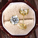 Rrjzz Certified 0.5CT-1CT D Color VVS1 Moissanite Stud Earrings 925 Sterling Silver Plated Hypoallergenic Earrings for Men Women