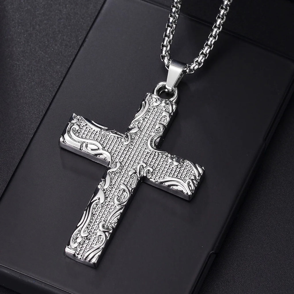 Cross Pendant Necklace — Stainless Steel