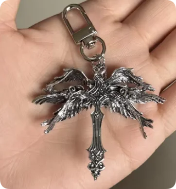Jesus Wings Cross Pendant Necklace