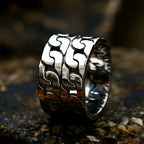 Wide Twist Knitting Ring — Stainless Steel