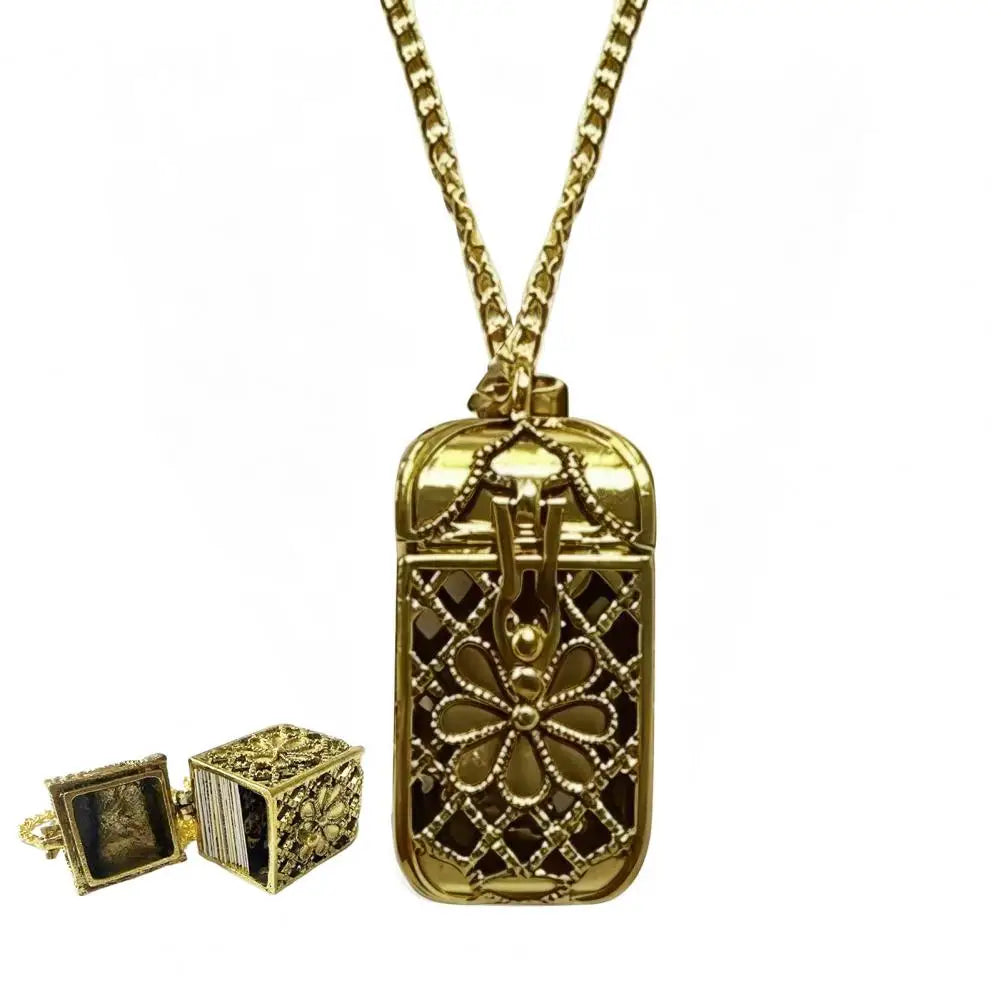 Mini Tarot Cards Pendant Necklace Colorful Antiqued Brass Cage Pendant with 22 Major Arcana Spiritual Jewelry Tarot