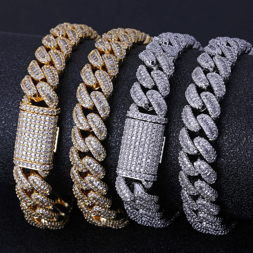 Iced Out Cuban Chain Necklace Stainless Steel 12MM