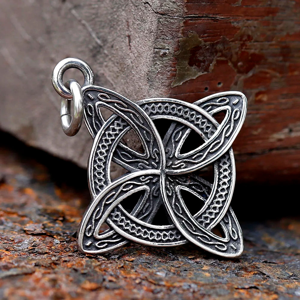NEW Viking Witch Celtic Knot Triangle Pendant Necklace 316L Stainless Steel Men Chain Odin Gothic Amulet Jewelry Party