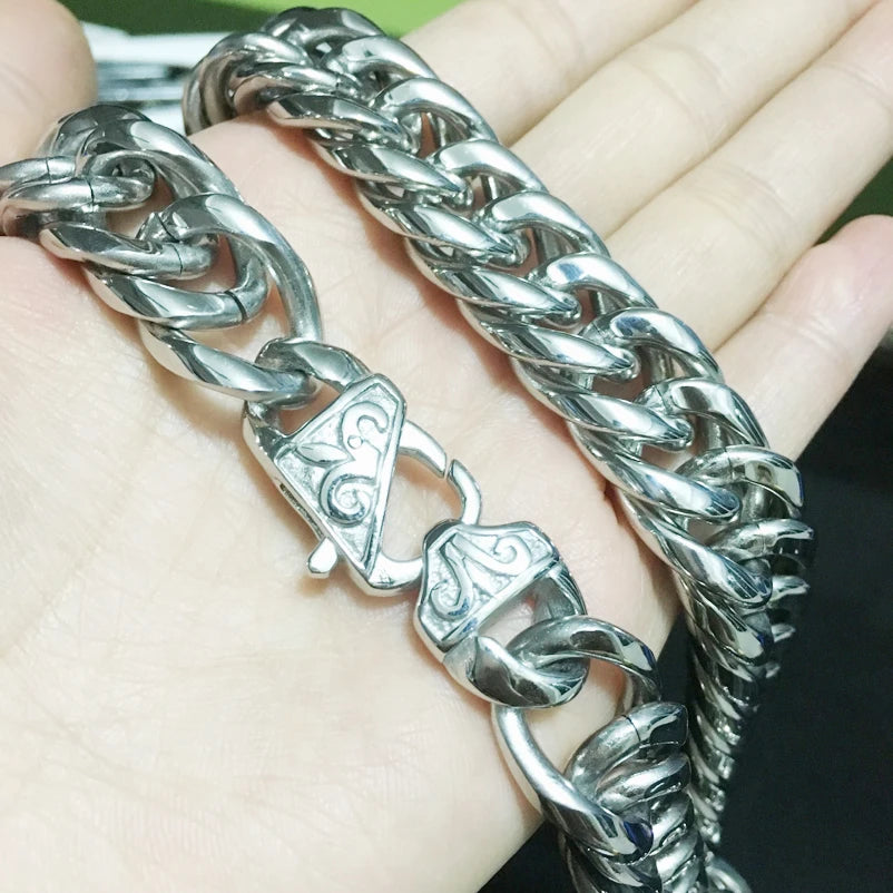 Double Cuban Link Necklace 16mm — Stainless