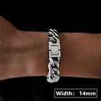 Black Cuban Chain Bracelet Stainless Steel Miami